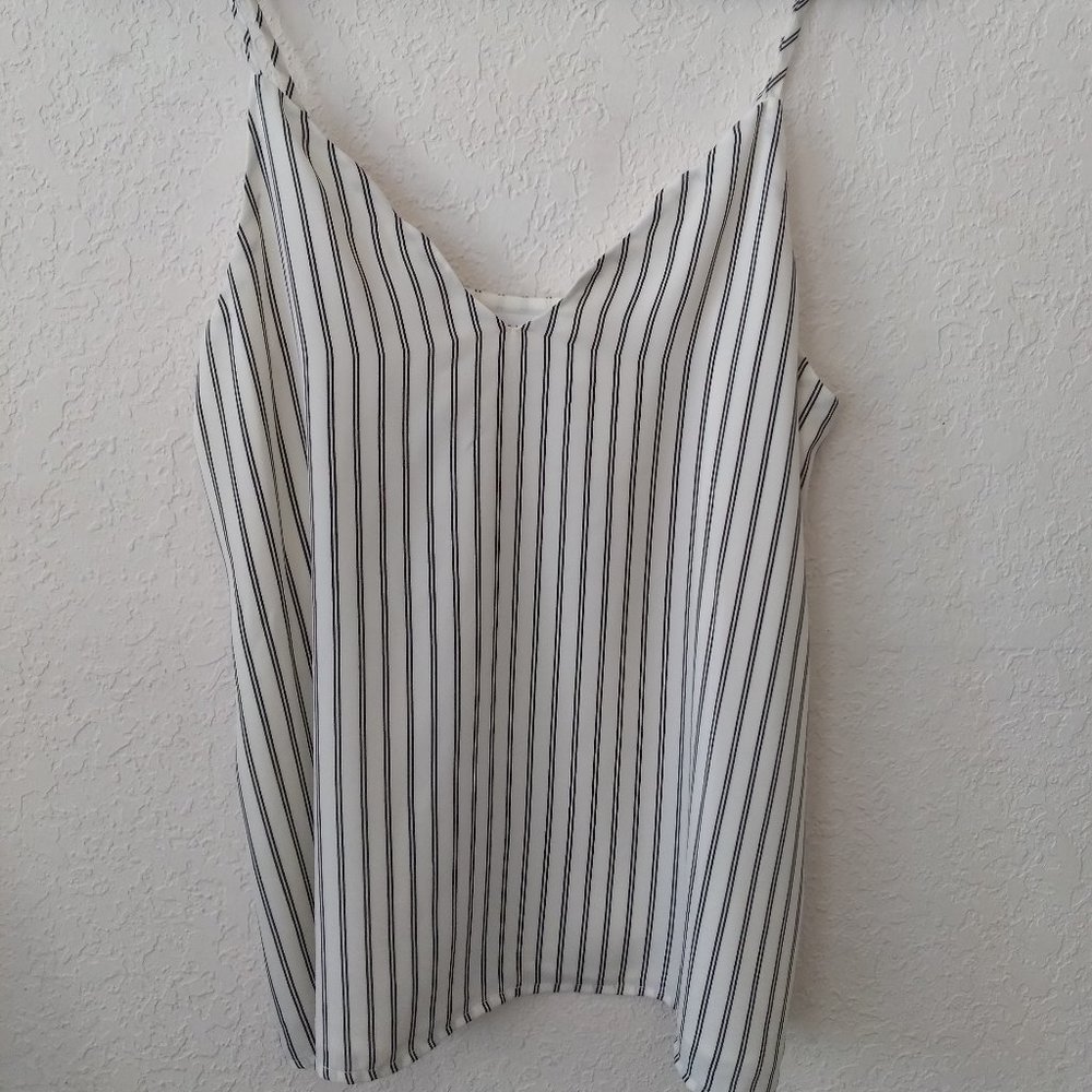 Black and white pin striped tank